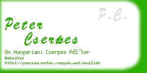 peter cserpes business card